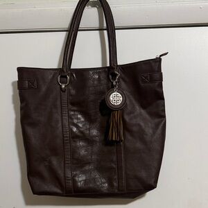 Elegant Brown Leather Tote Bag Kate Landry